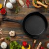 3Pcs Pre-Seasoned Cast Iron Skillet Set 6/8/10in Non-Stick Oven Safe Cookware Heat-Resistant Frying Pan for Frying Sautéing Cooking Baking