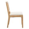 Farmhouse Rattan Dining Chairs Set of 2, Mid Century Modern Cane Back Kitchen Side Chairs, Natural Rubberwood Frame Upholstered Dining Chairs for Dini