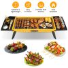 Portable Folding Charcoal Grill Stainless Steel Camping BBQ Grill with Side Panels Compact Tabletop Barbecue Grill with Carry Handle for Picnic Backya