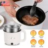 Electric Hot Pot with Steamer 1.8L Mini Portable Hot Pot with 300W 600W Dual Power for Egg Fried Rice Ramen Oatmeal Soup Overheat Protection for Colle