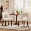 Chenille Dining Chairs Set of 2, Upholstered Side Chairs with Curved Solid Rubberwood Legs for Dining Room Kitchen