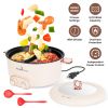 6L/1.59Gal Electric Hot Pot with Divider and Lid 2000W Stainless Steel with 2 Heat Settings Independent Control Overheat Protection Ladle & Slotted Sp