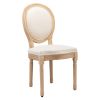 French Style Solid Wood Dining Chairs Set of 2, Elegant Oval Back Kitchen Side Chairs for Dining Room & Living Room