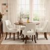 Chenille Dining Chairs Set of 2, Upholstered Side Chairs with Curved Solid Rubberwood Legs for Dining Room Kitchen