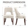 Chenille Dining Chairs Set of 2, Upholstered Side Chairs with Curved Solid Rubberwood Legs for Dining Room Kitchen