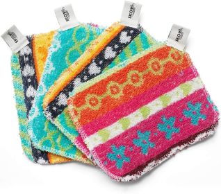 4-Pack Reusable, Non-Scratching Dish Scrubber for Kitchen and Household Cleaning, Planet-Friendly, Dishwasher Safe Soft Scrub