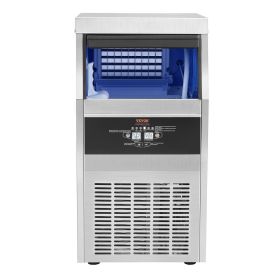 Commercial Ice Maker 110-120LBS/24H with 33LBS Bin 110v, Full Heavy Duty Stainless Steel Construction, Automatic Operation, Clear Cube for Home B