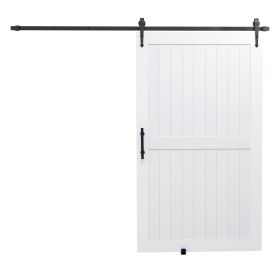 Sliding Barn Door, 48 x 84 inch, High-Strength MDF Panel, Barn Door with Hardware Kit, Water-Proof PVC Surface, Easy to Install, H-Frame