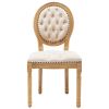 French Style Solid Wood Frame Tufted Velvet Dining Chairs Set of 2, Elegant Oval Back Kitchen Side Chairs for Dining Room & Living Room