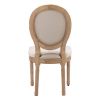 French Style Solid Wood Dining Chairs Set of 2, Elegant Oval Back Kitchen Side Chairs for Dining Room & Living Room