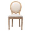 French Style Solid Wood Dining Chairs Set of 2, Elegant Oval Back Kitchen Side Chairs for Dining Room & Living Room