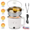 Electric Hot Pot with Steamer 1.8L Mini Portable Hot Pot with 300W 600W Dual Power for Egg Fried Rice Ramen Oatmeal Soup Overheat Protection for Colle