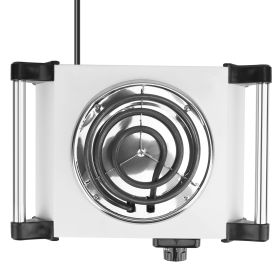 1000W Electric Single Burner Portable Coil Heating Hot Plate Stove Countertop RV Hotplate with 5 Temperature Adjustments Portable Handles (Option: Silver_Single)