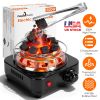 Electric Charcoal Burner 500W Hookah Charcoal Burner Compact Coal Burner for Hooka Cubes Shisha with Grill and Tongs 5 Temperature Gears 338℉-1022℉ Th