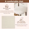 Set of 2 Modern Counter Height Bar Stools, Upholstered Linen Counter Stools with Curved Backrest Metal Legs for Kitchen Island