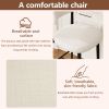 Set of 2 Modern Counter Height Bar Stools, Upholstered Linen Counter Stools with Curved Backrest Metal Legs for Kitchen Island
