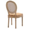 French Style Oval Rattan Back Dining Chairs Set of 2, Solid Wood Kitchen Side Chairs for Dining Room, Living Room & Restaurant