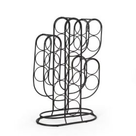 Freestanding Countertop Wine Bottle Organizer Rack (Color: Black, Type: Wine rack)